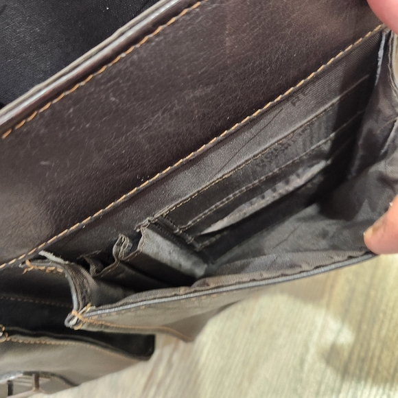 KENNETH COLE Leather Messenger Briefcase,Dark Brown Men's OS - Picture 7 of 13